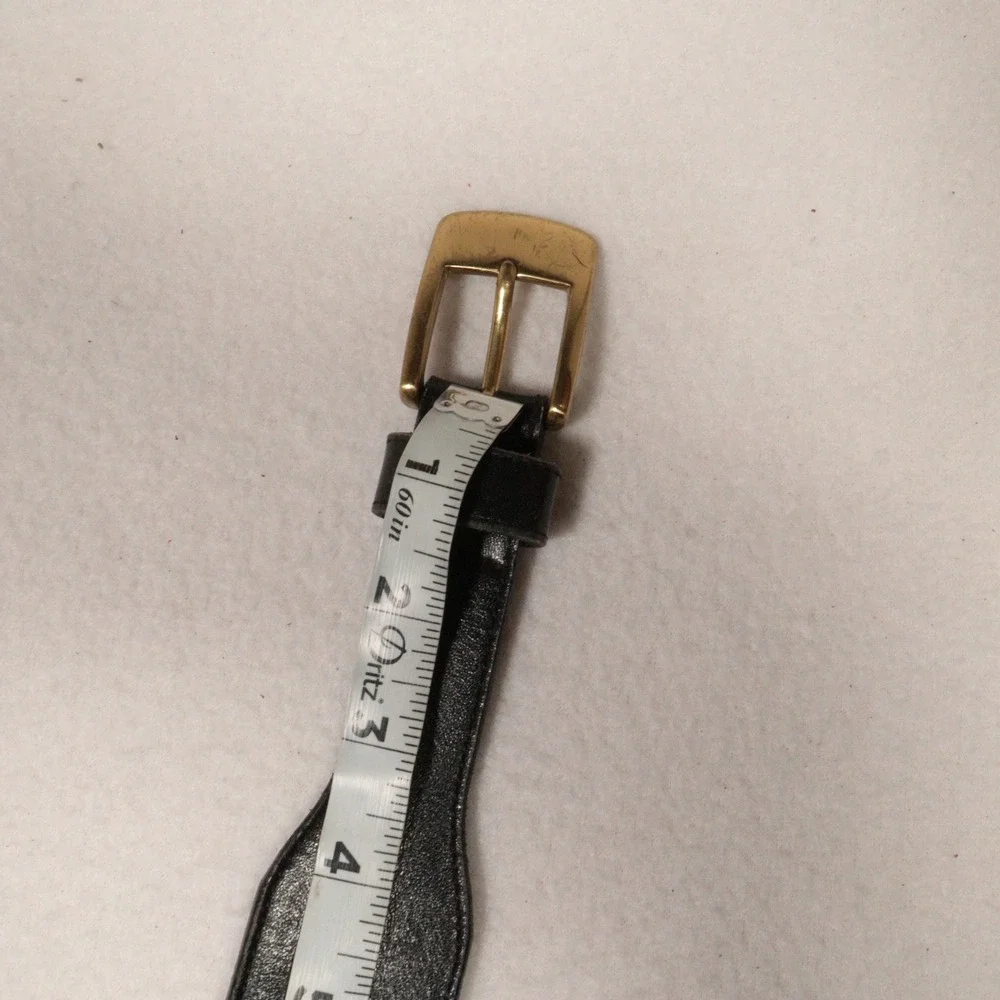 Vintage Eddie Bauer Belt‎ Aniline Glove Leather Brass Buckle Black Women M